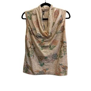 Blank London Anthropologie Sequin Floral Patterned Tank Top sz S
